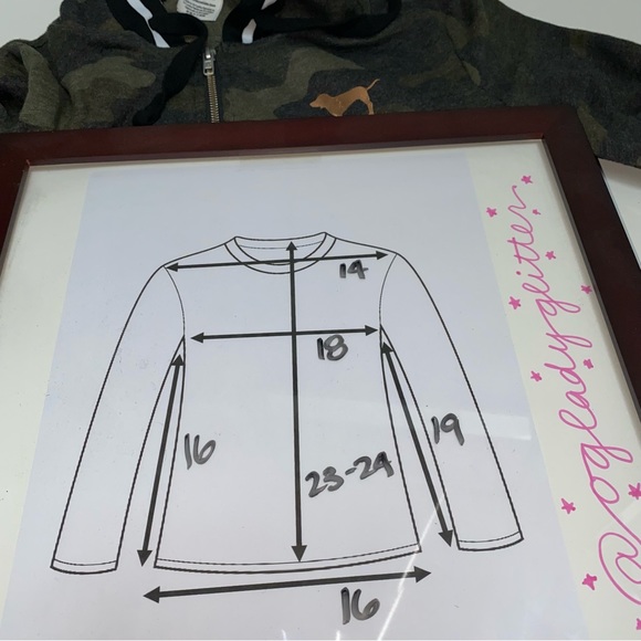 NWOT VS Pink Camo Hoodie with Rose Gold Sequins - Picture 4 of 16